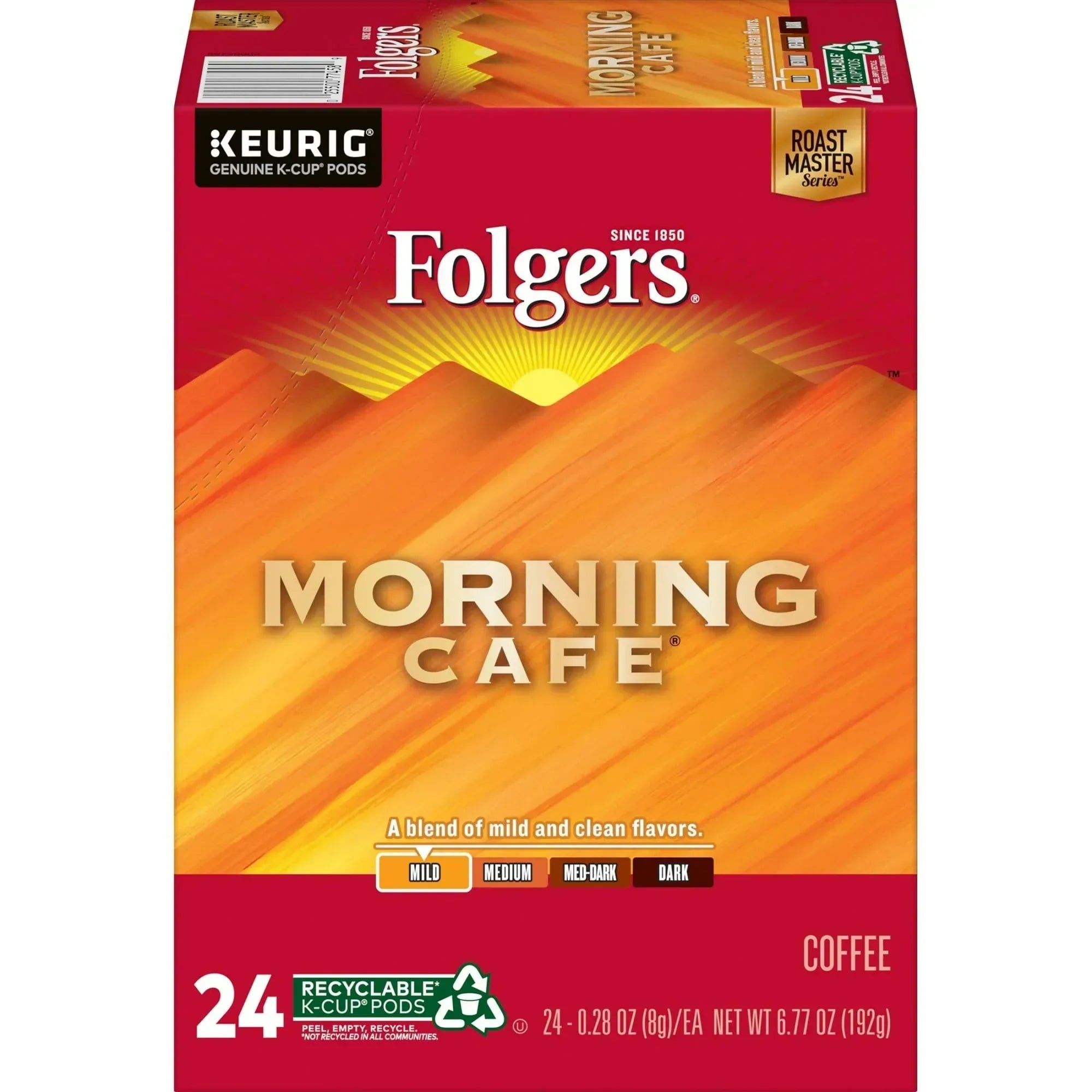 Folgers French Vanilla Artificially Flavored Coffee, Mild Roast, Keurig K Cup Pods, 24 Count Box