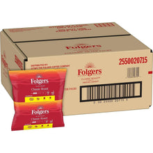 Folgers Classic Roast ground coffee filter pack box with two foil packs