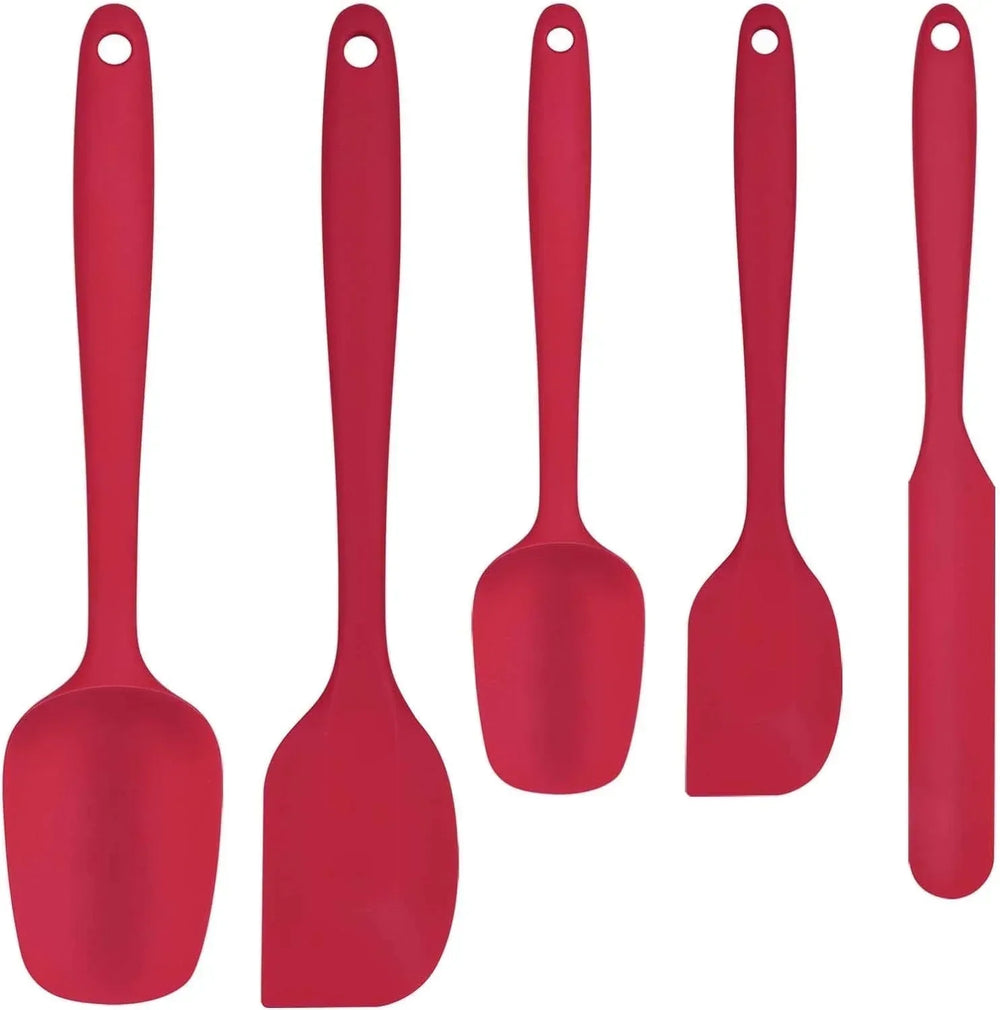 Food Grade Silicone Rubber Spatula Set for Baking, AOKIWO 5Pcs Cooking Utensil Set, High Heat Resistant Non Stick Dishwasher BPA-Free - USA MEGA SHOP