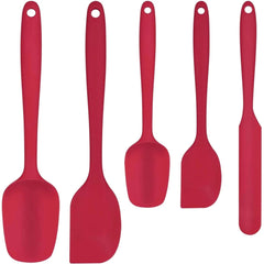 Food Grade Silicone Rubber Spatula Set for Baking, TAIMASI 5Pcs Cooking Utensil Set, High Heat Resistant Non Stick Dishwasher BPA-Free-Gray