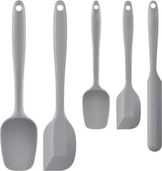 Food Grade Silicone Rubber Spatula Set for Baking, AOKIWO 5Pcs Cooking Utensil Set, High Heat Resistant Non Stick Dishwasher BPA-Free