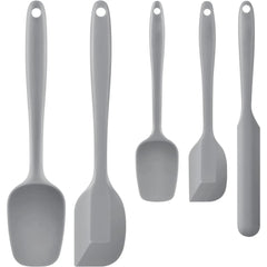 Food Grade Silicone Rubber Spatula Set for Baking, TAIMASI 5Pcs Cooking Utensil Set, High Heat Resistant Non Stick Dishwasher BPA-Free-Gray