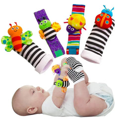 Rattle Toy,Arm Hand Bracelet Rattle,Feet Leg Ankle Socks, Present Gift for Newborn Infant Babies Boy Girl Bebe (4 Bugs) - USA MEGA SHOP