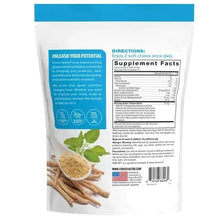 Ashwagandha soft chews pouch back with directions and supplement info panel