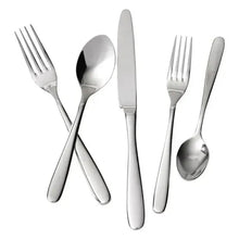 Stainless steel cutlery set with forks and spoons plus a butter knife