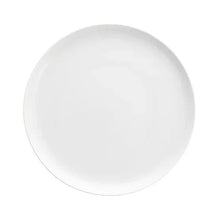 Round white coupe plate with smooth surface, 16-piece dinnerware set