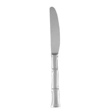 Stainless butter knife with reflective blade and bamboo-style handle