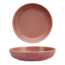 Rose pink dinner bowl and plate, textured ceramic with subtle speckle finish