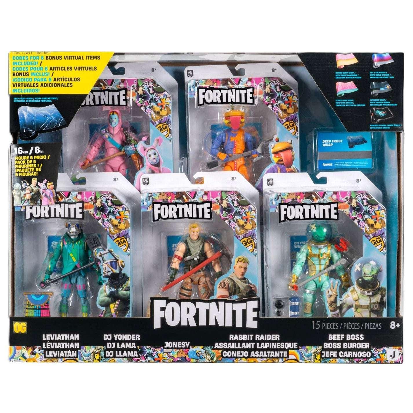 Fortnite Legendary Series 6", 5 Figure Pack with 6 Virtual Item Codes - USA MEGA SHOP