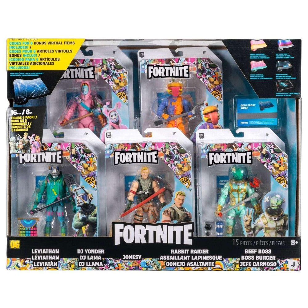 Fortnite Legendary Series 6", 5 Figure Pack with 6 Virtual Item Codes - USA MEGA SHOP