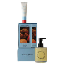 Tomato garden hand care set with wash tube, lotion bottle, and gift box