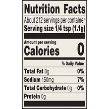 Cowboy seasoning blend nutrition facts panel with calories and serving size 1/4 tsp.