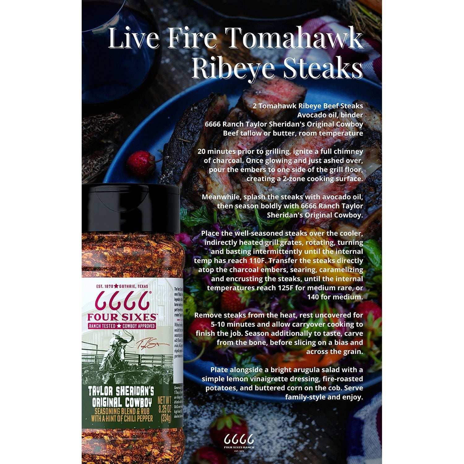 Four Sixes Taylor Sheridan's Original Cowboy Seasoning Blend & Rub, 8.25 oz. - USA MEGA SHOP