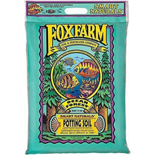 FoxFarm potting soil bag with teal front and Ocean Forest label