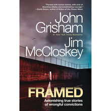 Paperback book cover titled FRAMED, with John Grisham and Jim McCloskey