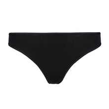 Women's black thong underwear, smooth fabric