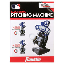 Franklin electronic pitching machine box with blue ball-cage illustration