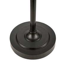 Black metal floor lamp base with round pedestal and center stem