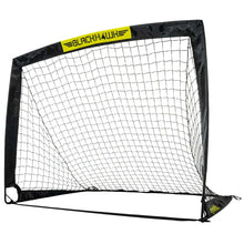 Mini soccer goal with black frame and white net, pop-up foldable design