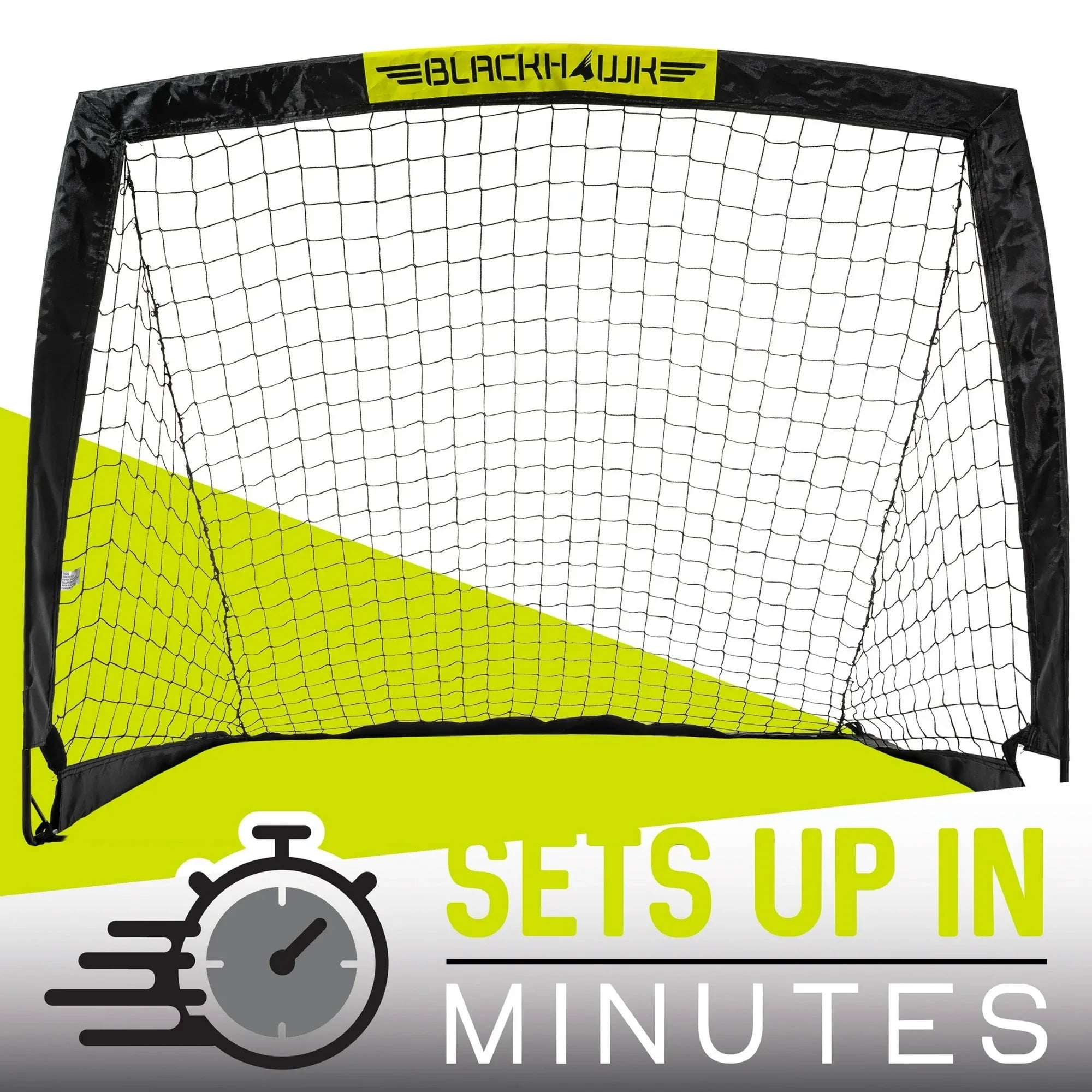 Franklin Sports Blackhawk Soccer Goal - Pop up - Foldable - 4' x 3' Mini Soccer Net - Black