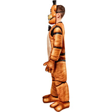 Kids Freddy character costume, side view with attached headpiece and bow tie