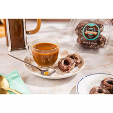 Gluten-free Devil's food doughnut minis package with mini doughnuts