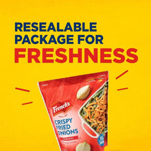 Resealable package for freshness with French's Crispy Fried Onions bag