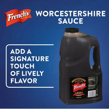 French's Worcestershire sauce bottle with red and blue label