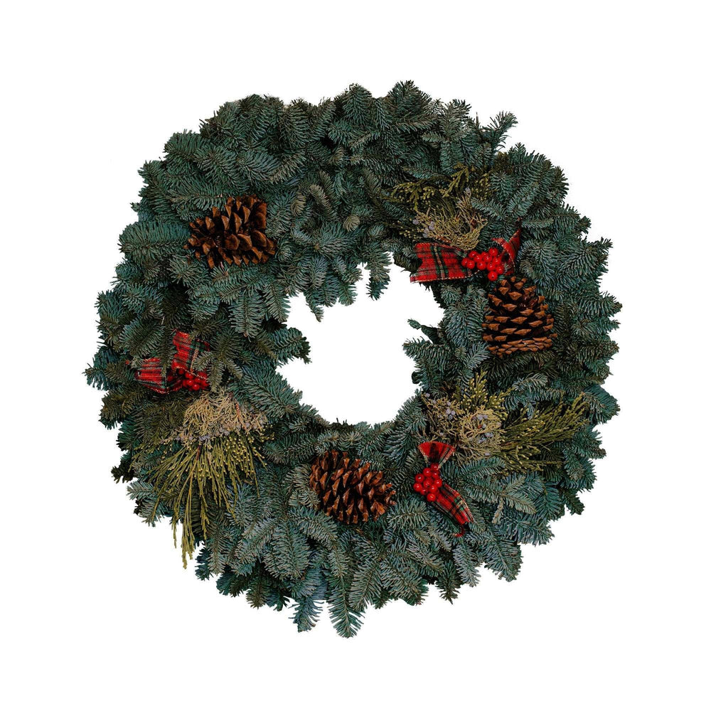 Fresh 22” Noble Fir Mixed Wreath - USA MEGA SHOP