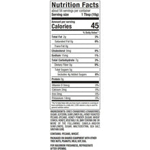 Nutrition Facts panel for cranberry and pecan topping.
