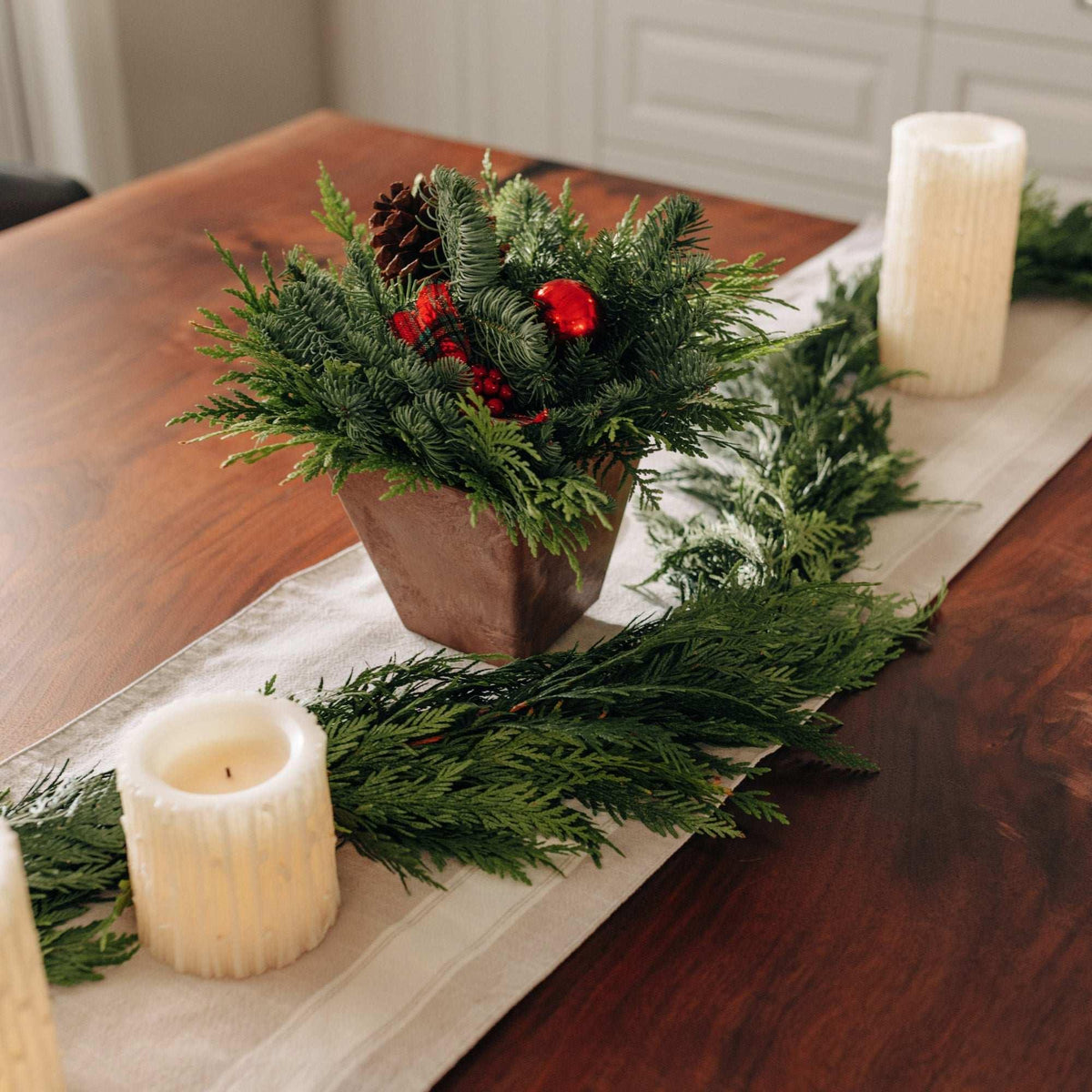 Fresh Northwest Greens Holiday Centerpiece - USA MEGA SHOP