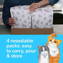 Resealable cat litter packs, 4-count for easy carry and storage