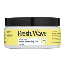Odor removing gel jar with black lid and yellow label, Plant-Based, Lemon