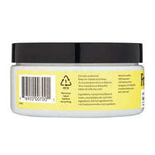 Odor removing gel jar with barcode and recycling info, black lid, yellow base label