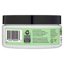 Odor removing gel jar base label with barcode and safety icon, black lid