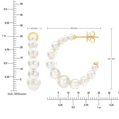 Freshwater Cultured 2.5-6mm Graduated Pearl 14kt Yellow Gold Hoop Earrings