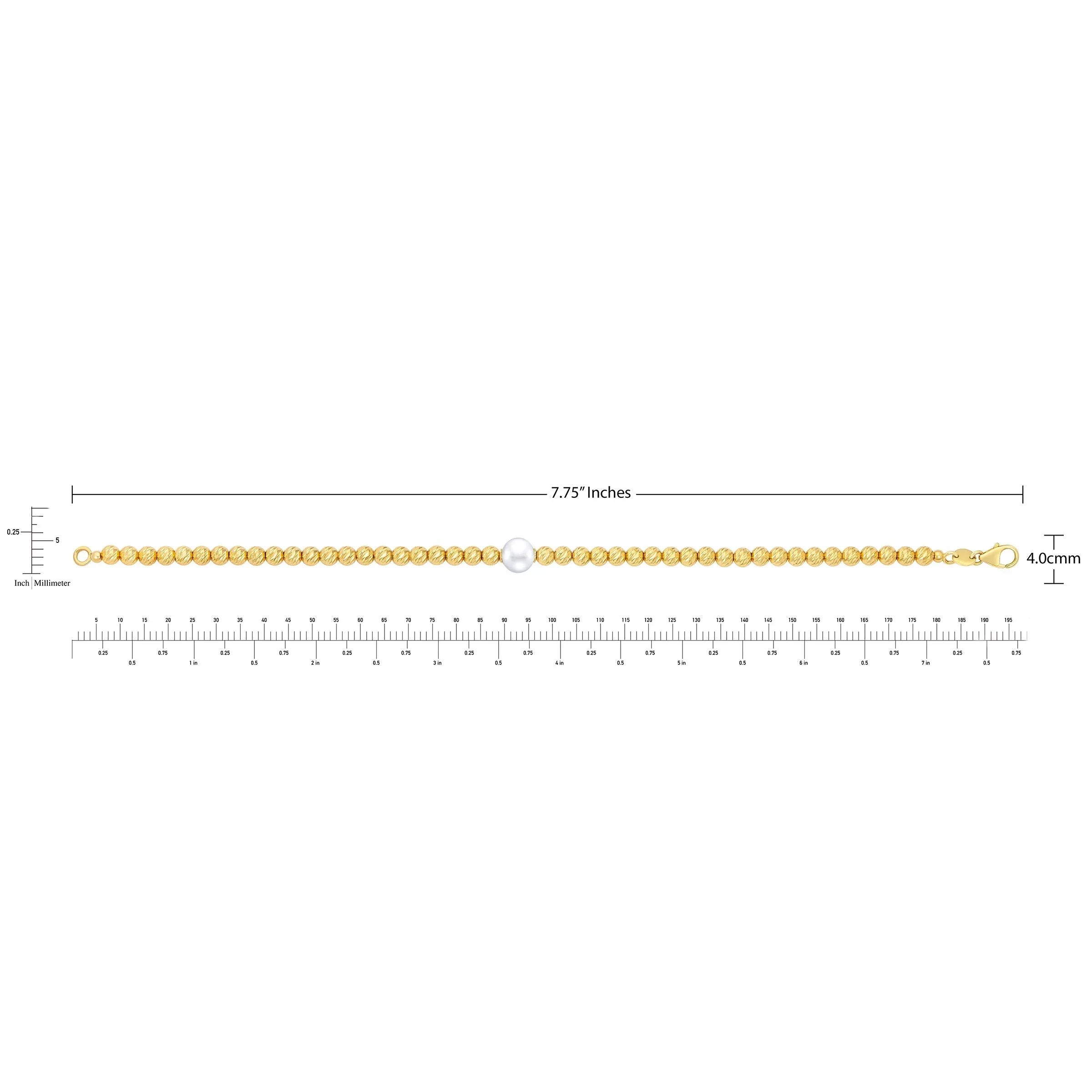 Freshwater Cultured 7.5-8mm Pearl Bracelet With 14kt Yellow Gold Clasp - USA MEGA SHOP