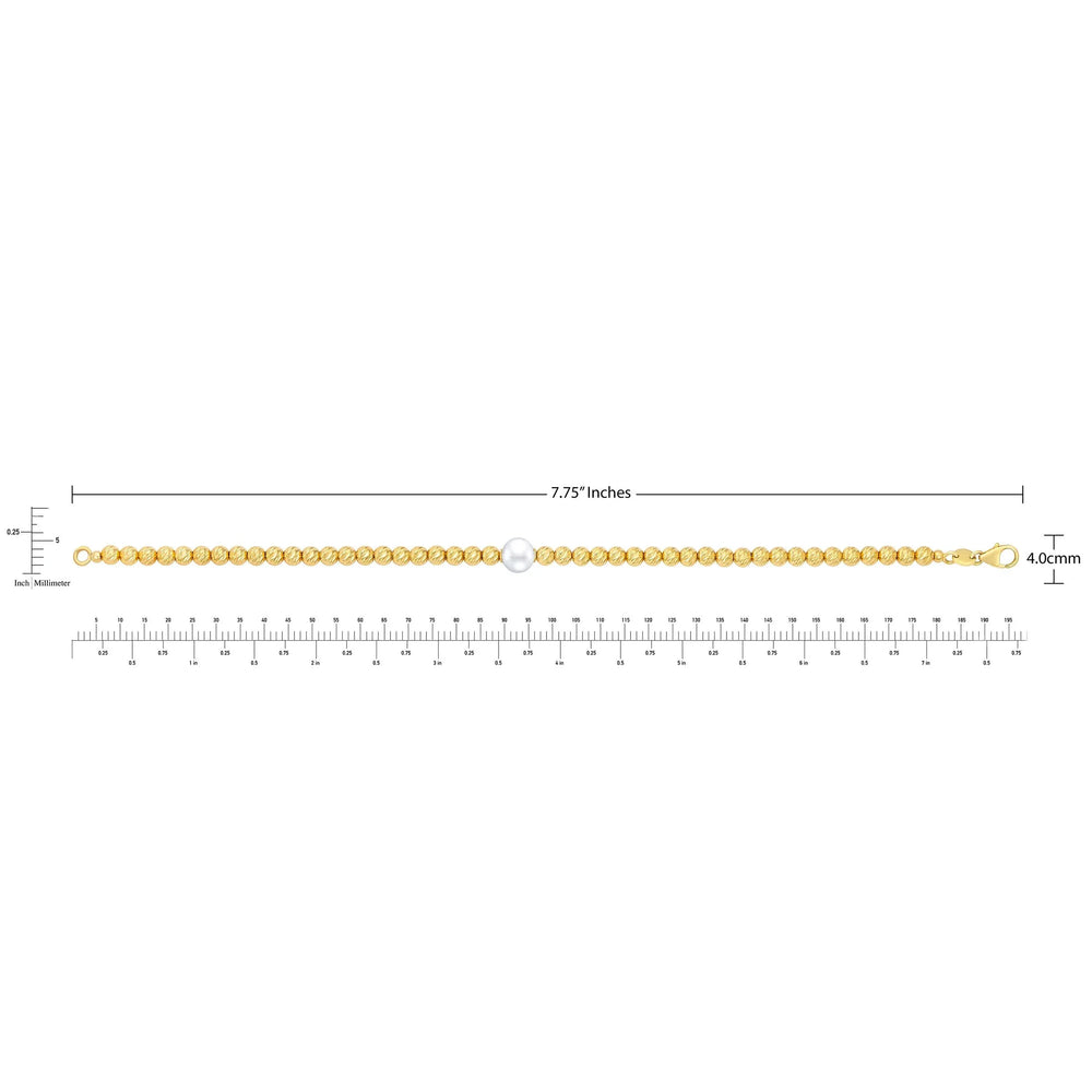 Freshwater Cultured 7.5-8mm Pearl Bracelet With 14kt Yellow Gold Clasp - USA MEGA SHOP