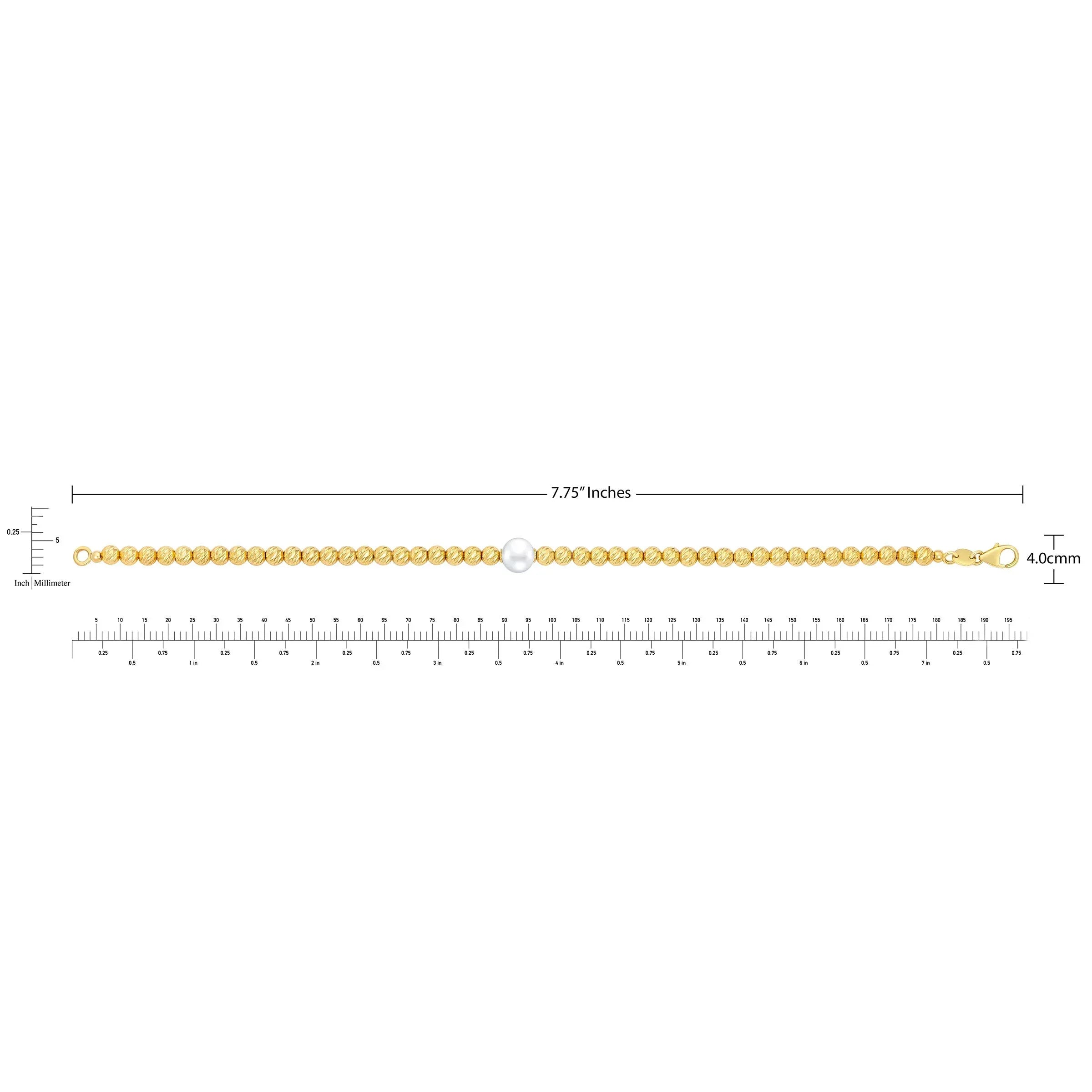 Freshwater Cultured 7.5-8mm Pearl Bracelet With 14kt Yellow Gold Clasp