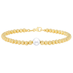 Freshwater Cultured 7.5-8mm Pearl Bracelet With 14kt Yellow Gold Clasp - USA MEGA SHOP