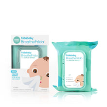 FridaBaby BreatheFrida vapor wipes box and pouch, teal wipe container front