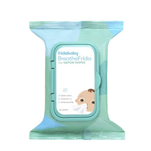 Teal vapor wipes pouch with framed label and cute baby illustration