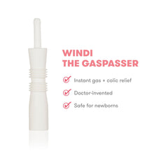 Windi the gaspasser newborn gas relief tool, white with ribbed grip