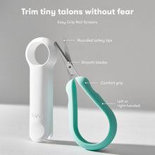 Easy grip baby nail scissors with comfort handle and safety tips