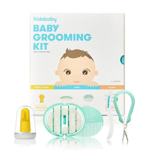 Baby grooming kit box with toothbrush, comb, nail scissors, and case (5-piece set)