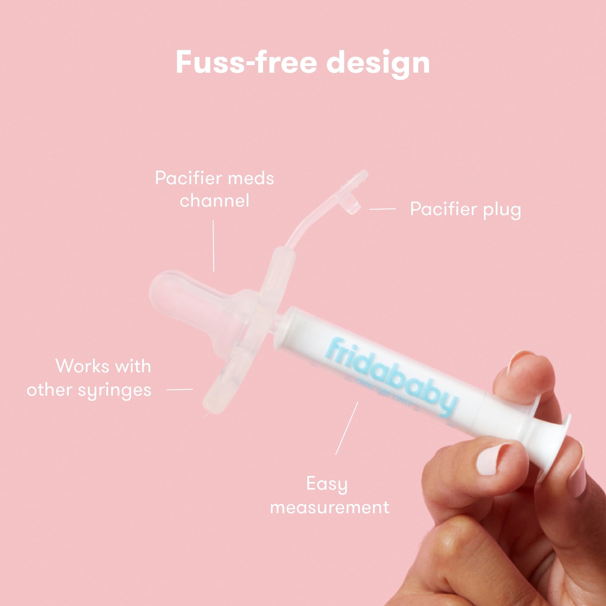 Frida Baby MediFrida Accu-Dose Baby Medicine Syringe with Pacifier Tip, Sick Baby Essentials