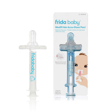 Baby medicine dispenser pacifier set in retail box, clear blue and white
