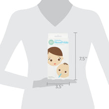 NoseFrida nasal aspirator retail box with child illustration and size shown
