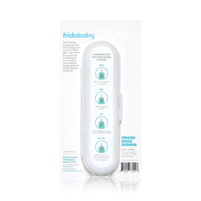 Baby grooming picker set packaged in retail box with white and teal tools