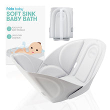 Frida Baby soft sink baby bath tub with head support, white with light gray interior